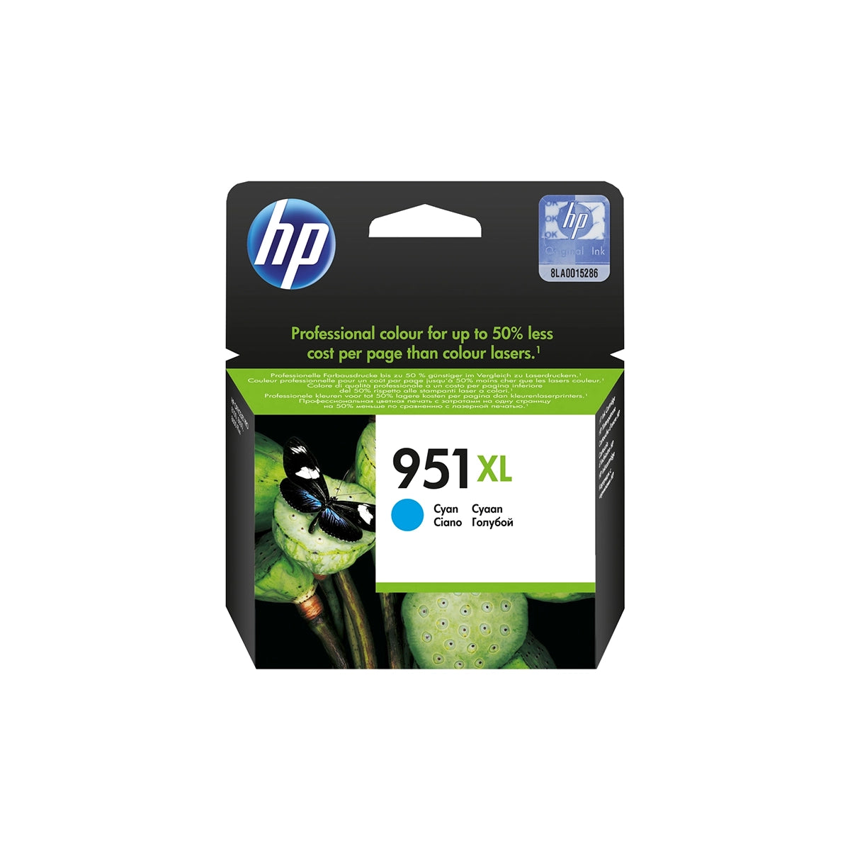 Cartouche d’encre HP 951 XL Cyan originale CN046AE haute capacité pour imprimantes HP OfficeJet Pro Image principale du produit