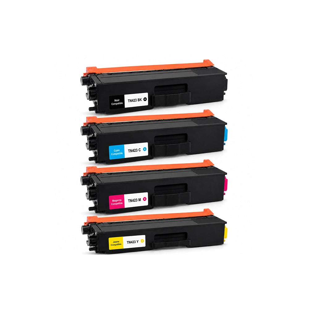 MultiPack 4 toners compatibles Brother TN-423 Grande Capacité Noir Cyan Magenta Jaune