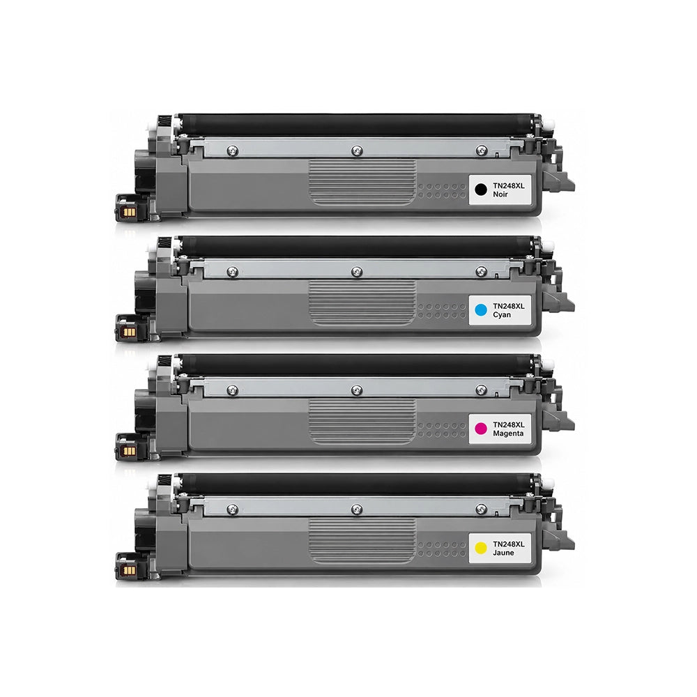 MultiPack 4 toners compatibles Brother TN-248XL Noir Cyan Magenta Jaune Grande Capacité Image principale du produit