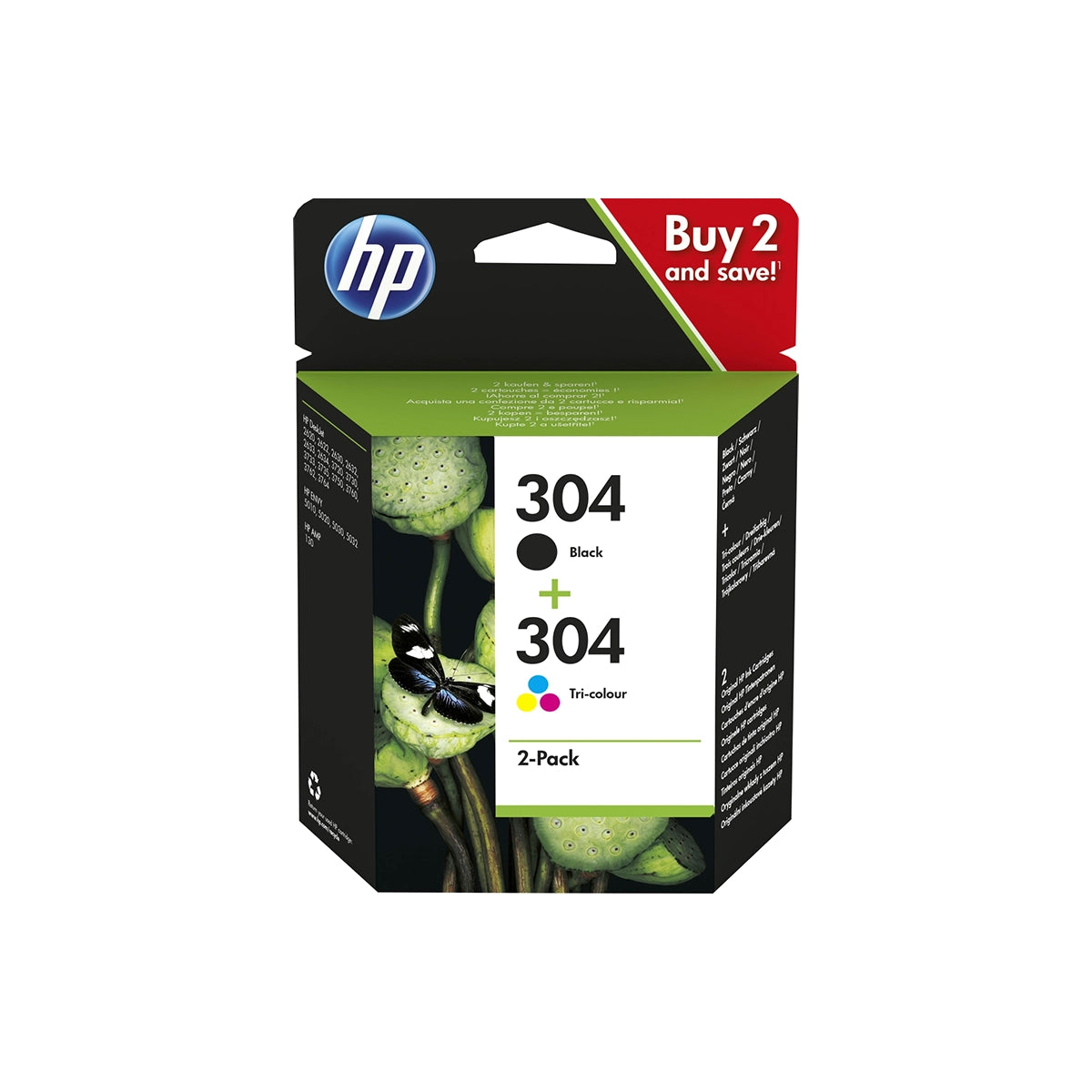 Multipack HP 304 original 3JB05AE comprenant une cartouche noire N9K06AE et une cartouche couleur N9K05AE Image principale du produit