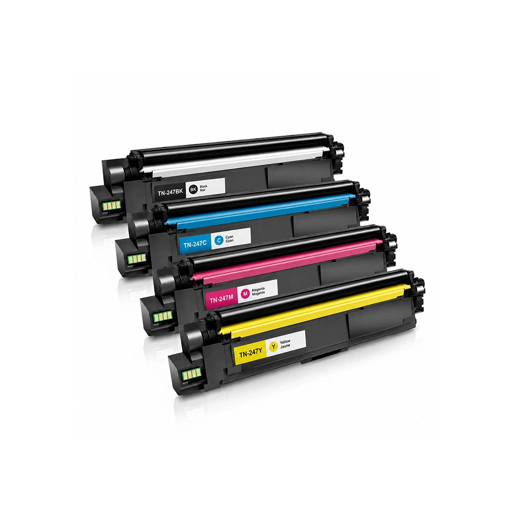 MultiPack 4 toners compatibles Brother TN-247 Noir Cyan Magenta Jaune Grande Capacité