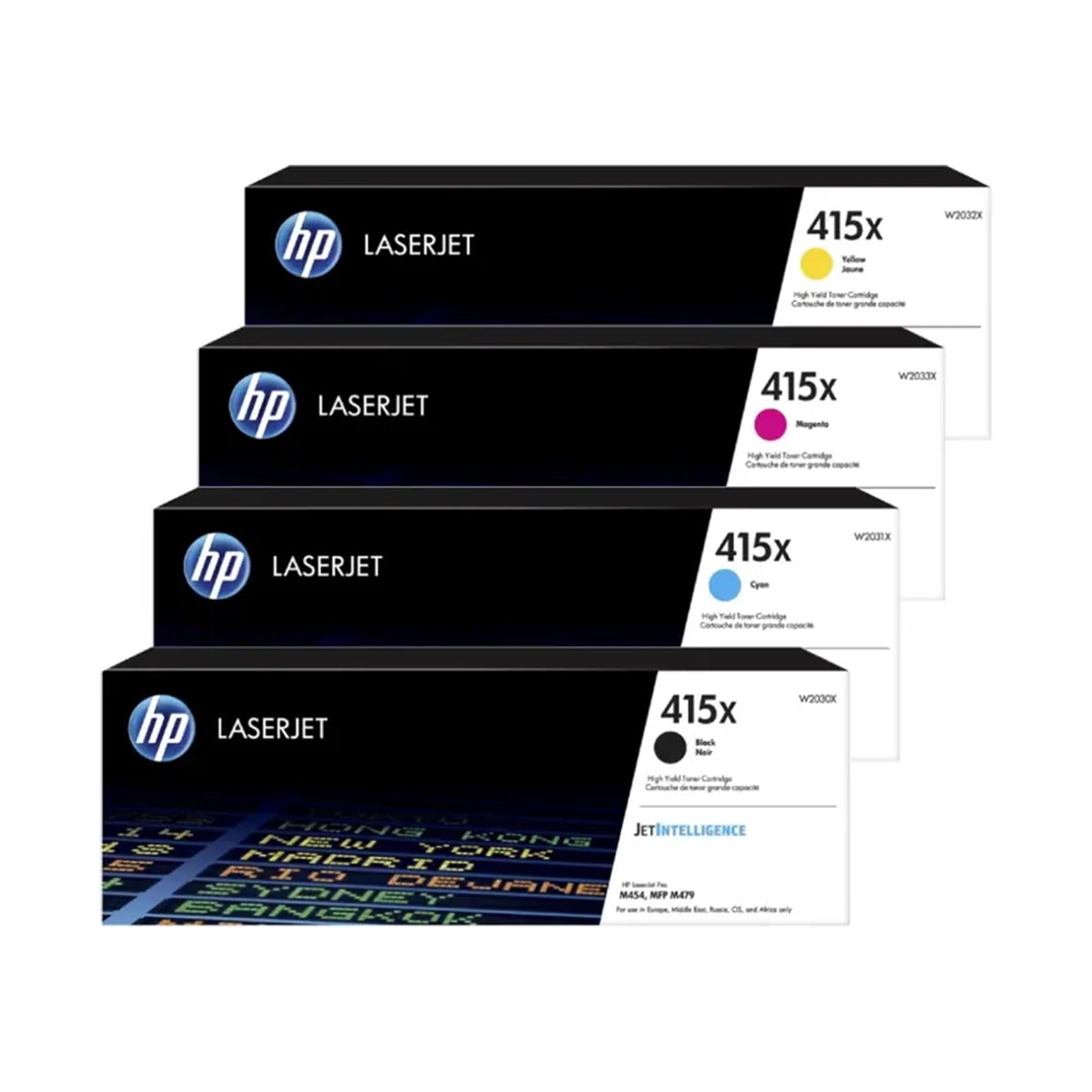 Multipack toners originaux HP 415X Grande Capacité W2030X W2031X W2032X W2033X noir cyan magenta jaune