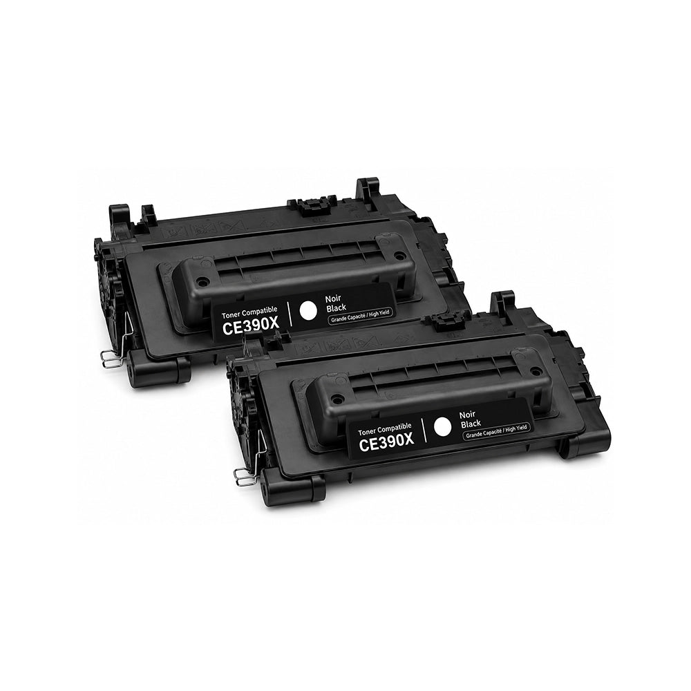 Pack de 2 toners compatibles HP CE390XD 90X Noir grande capacité pour imprimantes HP LaserJet Enterprise Image principale du produit