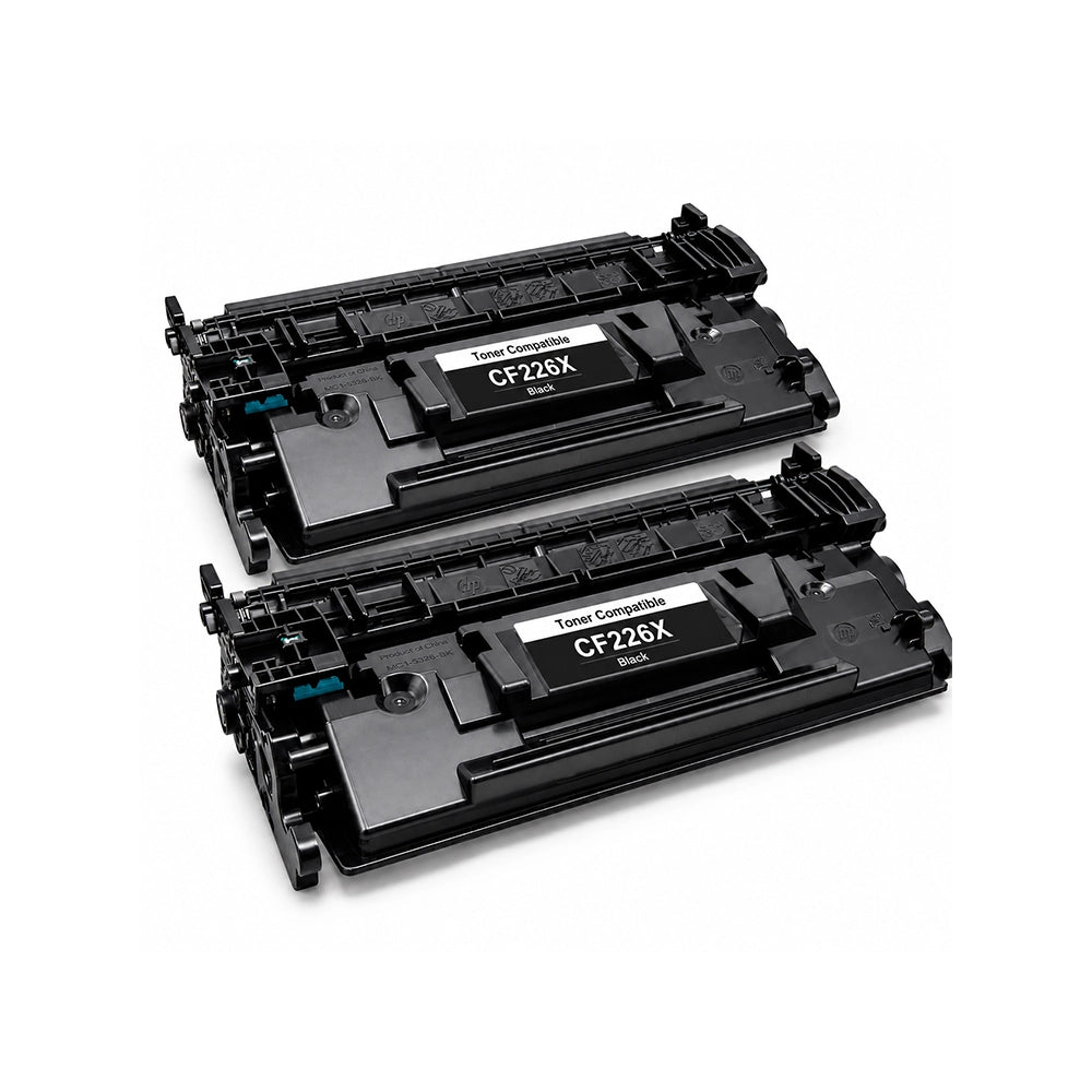 Pack de 2 toners compatibles HP CF226X 26X Noir grande capacité pour imprimantes HP LaserJet Pro