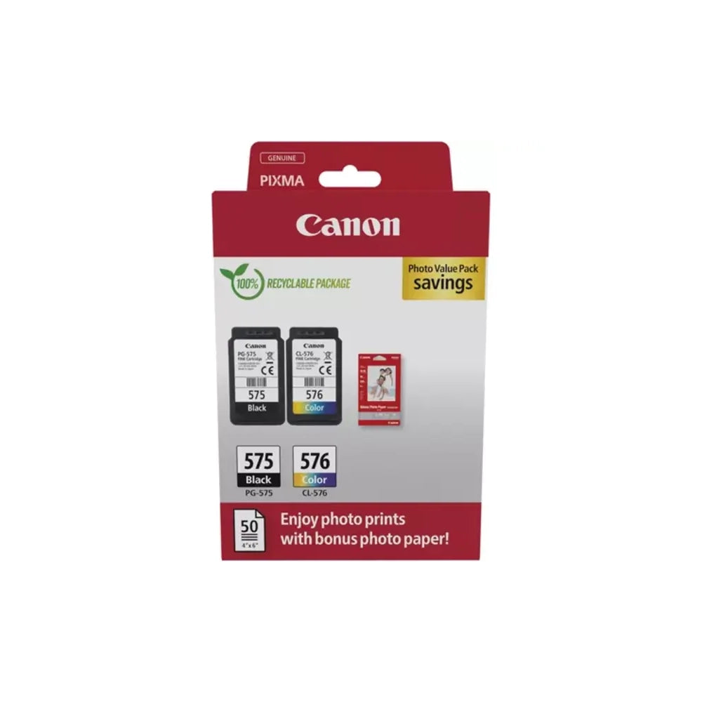 Pack cartouches d'encre Canon PG-575 Noire et CL-576 Couleur d'origine Image principale du produit