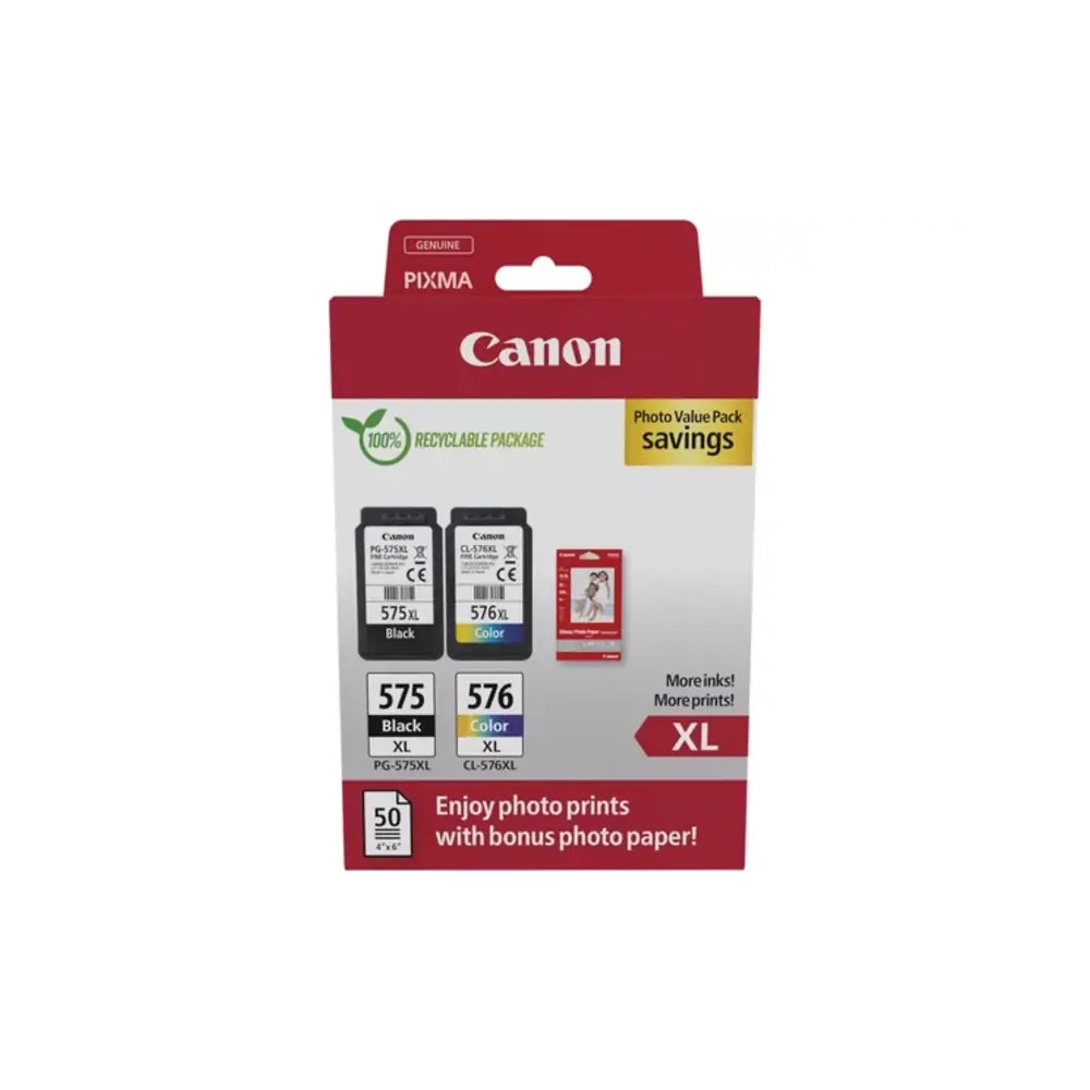 Pack cartouches Canon PG-575XL Noire et CL-576XL Couleur Grande Capacité d'origine Image principale du produit