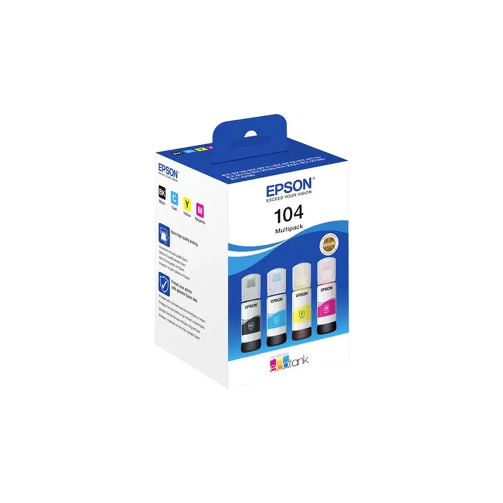 Pack Cartouches Epson EcoTank ET104 Noir Cyan Magenta Jaune d'origine Image principale du produit
