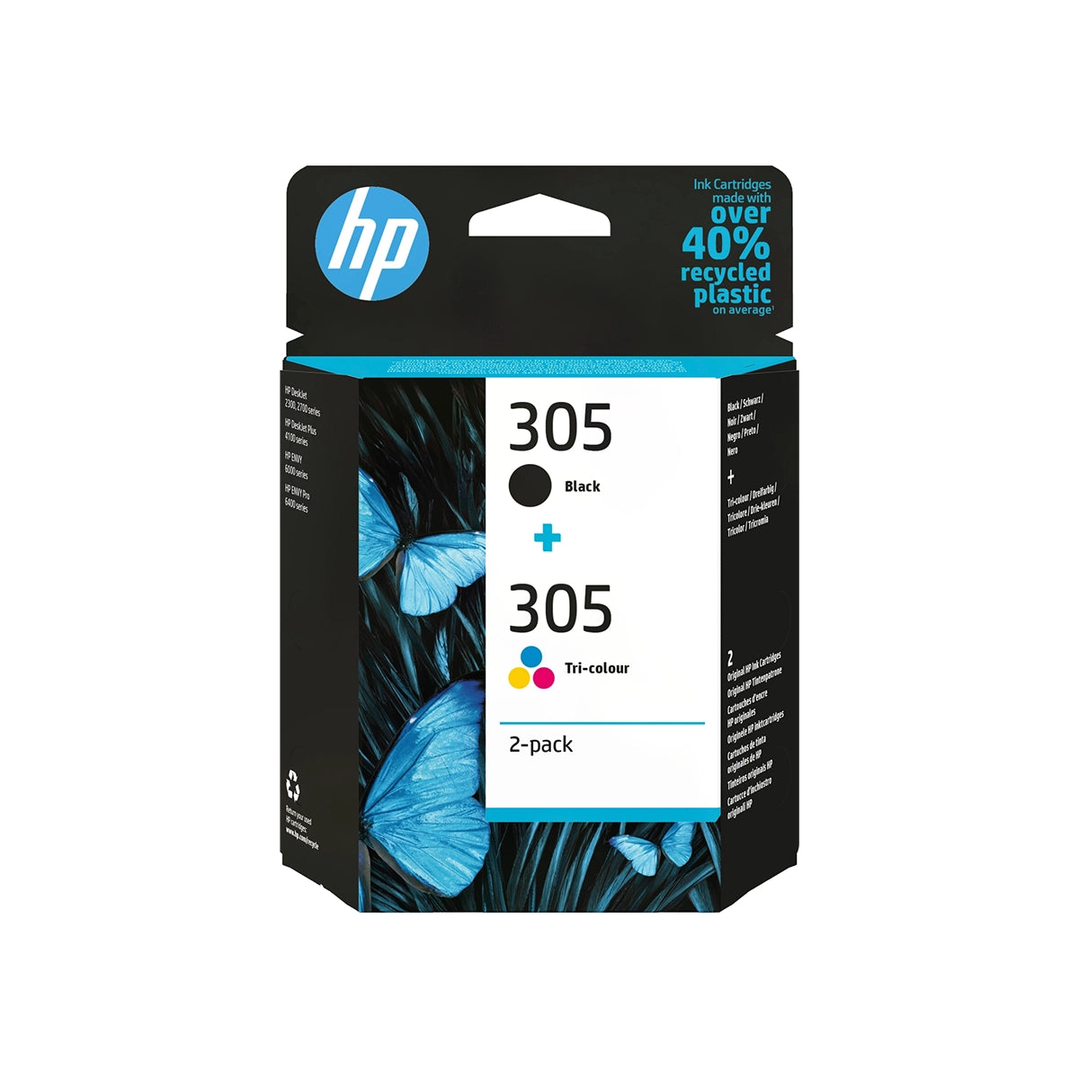 Pack cartouches HP 305 Noir et Couleur original 6ZD17AE comprenant 3YM61AE et 3YM60AE