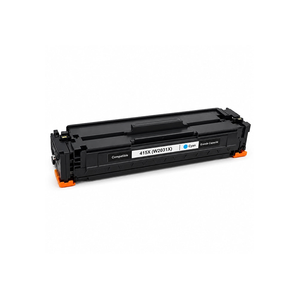 Toner compatible HP 415X W2031X Cyan grande capacité pour imprimantes HP Color LaserJet Pro Image principale du produit