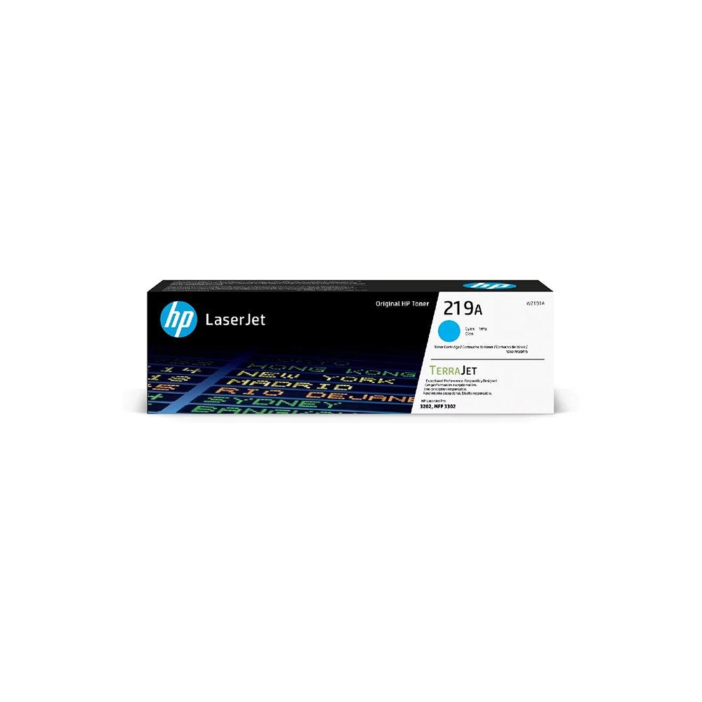 Toner HP 219A W2191A Cyan pour imprimantes HP Color LaserJet Image principale du produit