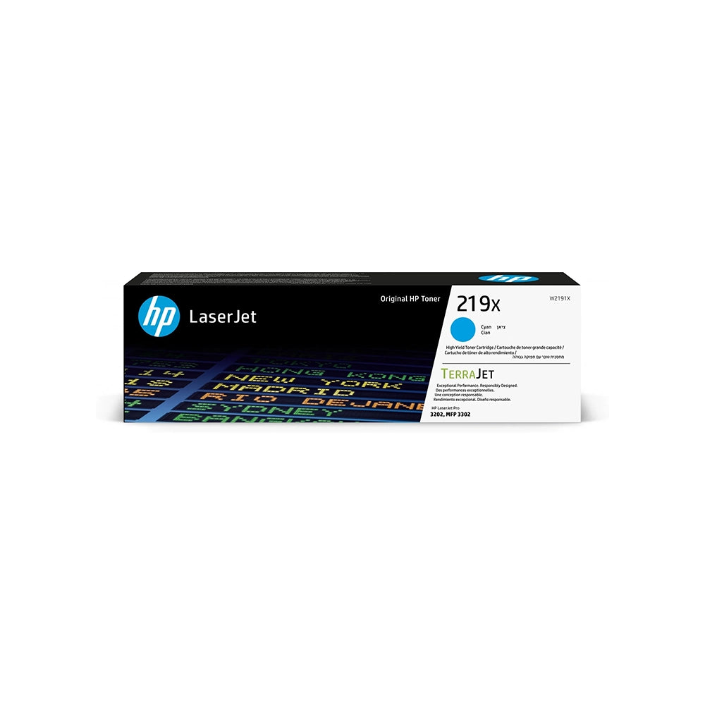 Toner HP 219X W2191X Cyan grande capacité pour imprimantes HP Color LaserJet Image principale du produit