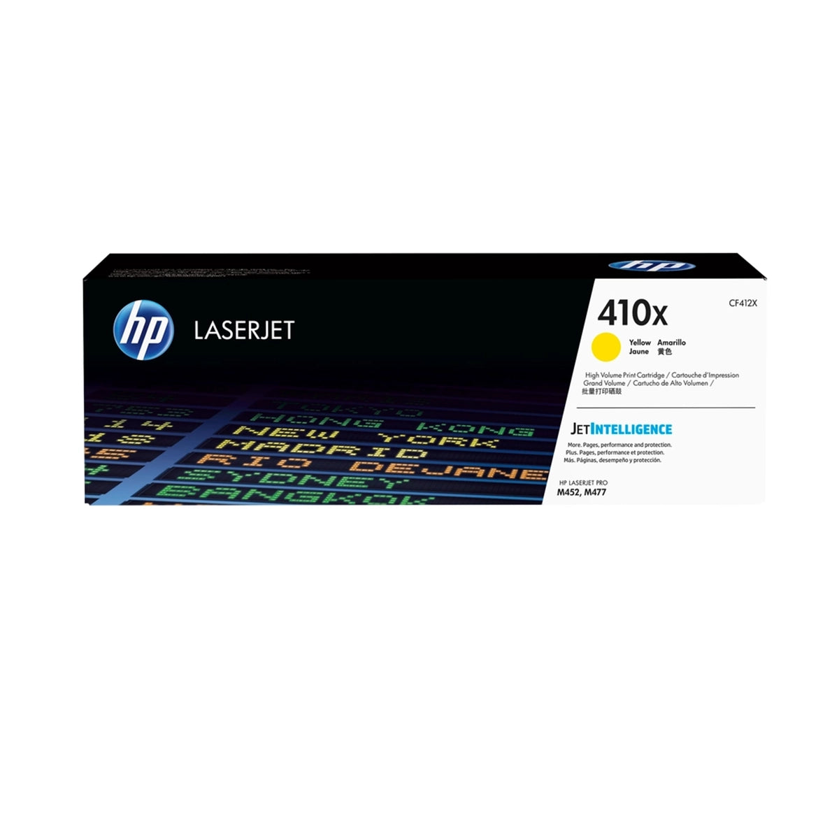Toner HP 410X Jaune Grande Capacité CF412X original pour imprimantes HP Color LaserJet Pro