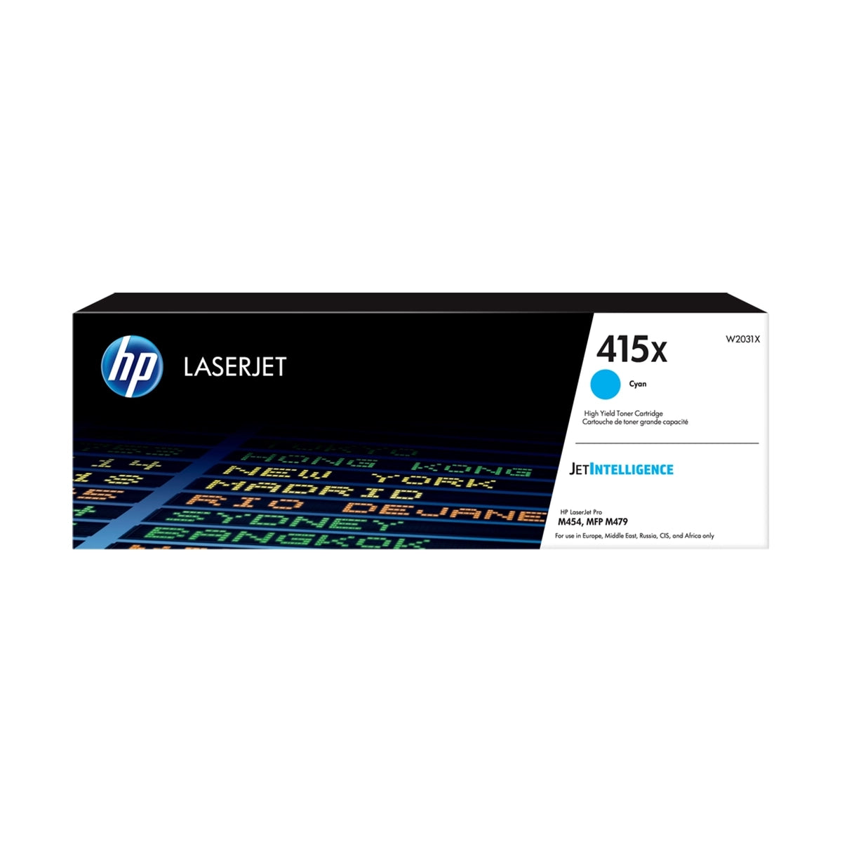 Toner HP 415X Cyan Grande Capacité W2031X original pour imprimantes HP Color LaserJet Image principale du produit