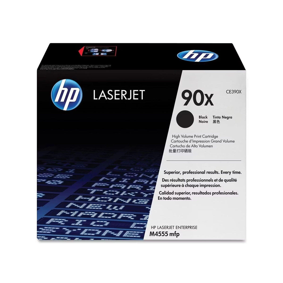 Toner HP 90X Noir Grande Capacité CE390X original pour imprimantes HP LaserJet Enterprise Image principale du produit