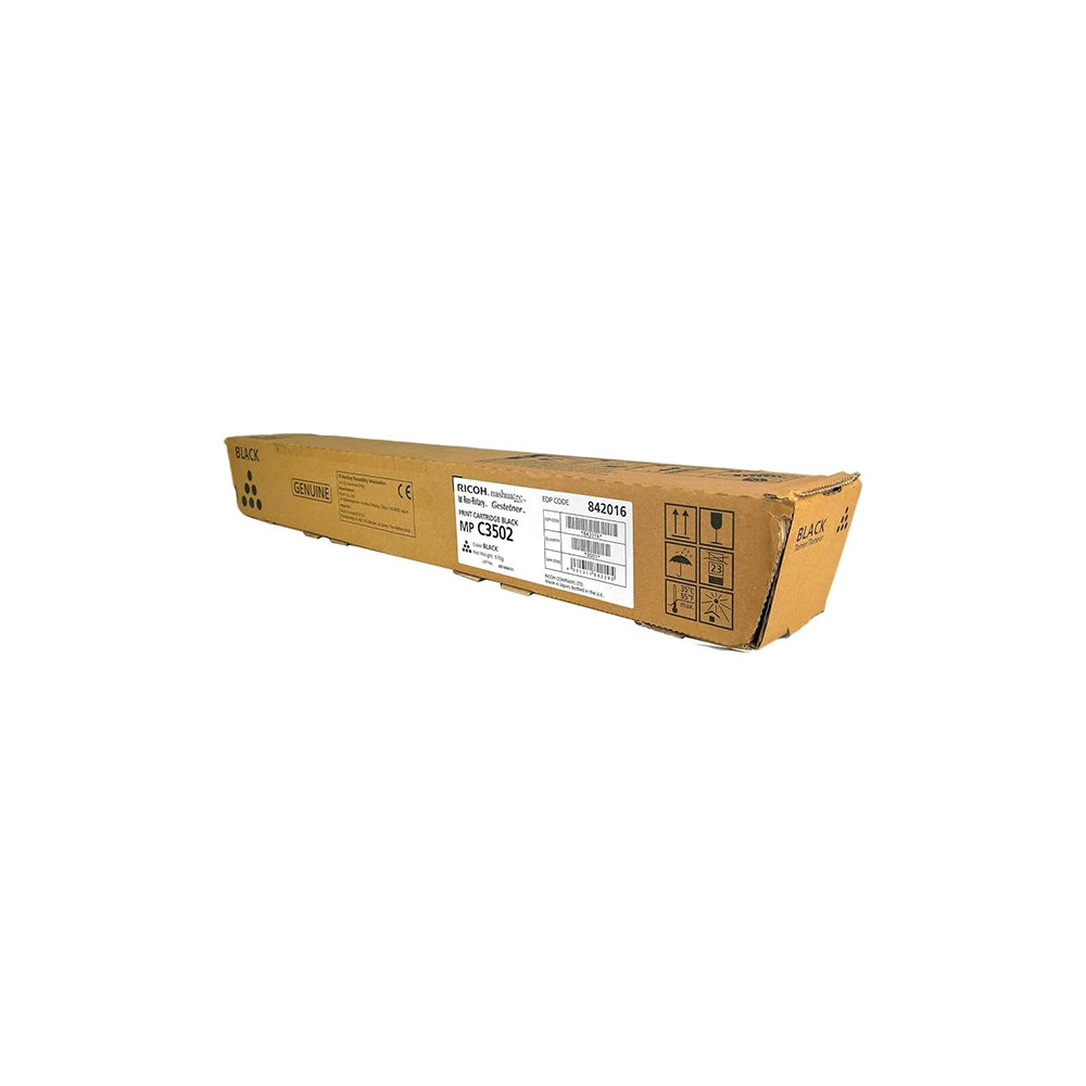 Achetez le toner Ricoh 842016 Noir pour MP C3002 et MP C3502. Toner d’origine offrant des noirs profonds et une impression professionnelle fiable. Image principale du produit